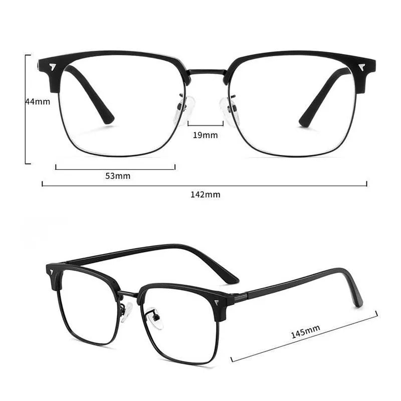 Retro Half-Frame Blue-Light Glasses