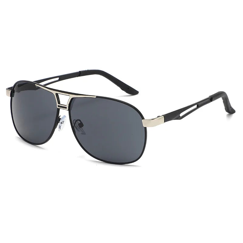 Polarized Double-Bridge Aviator Sunglasses