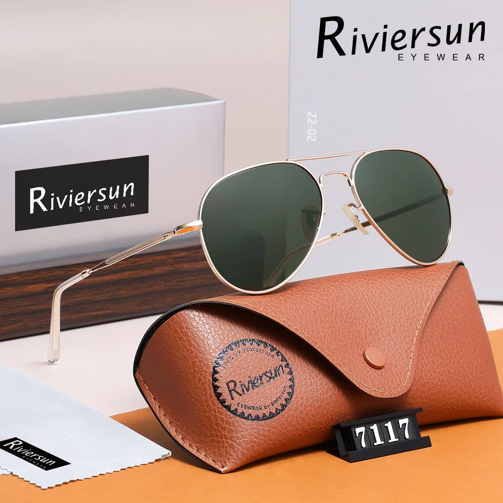 Retro Polarized Pilot Sunglasses