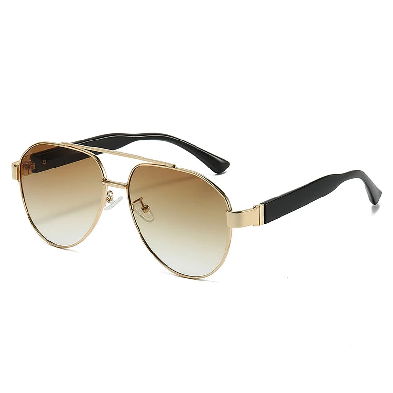 Retro Double-Bridge Pilot Sunglasses