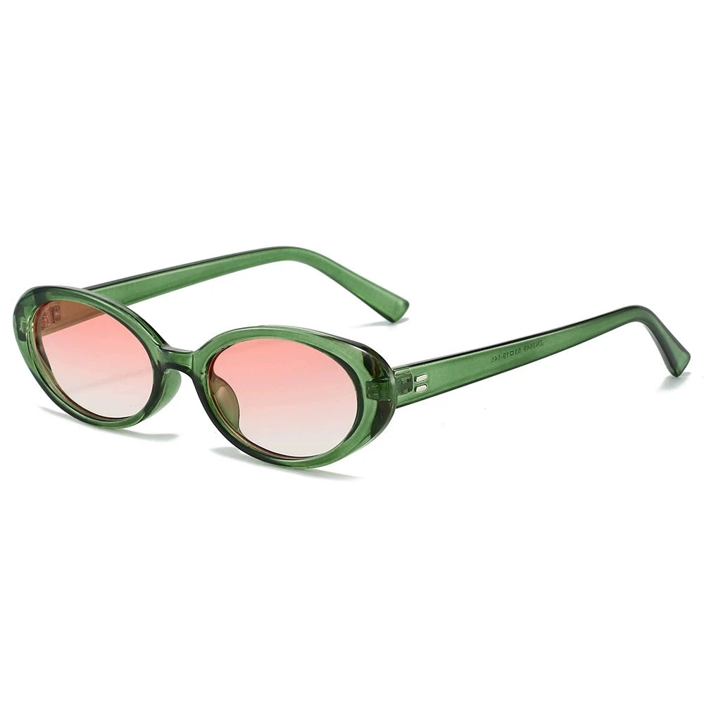 Small Retro Oval Cat-Eye Sunglasses
