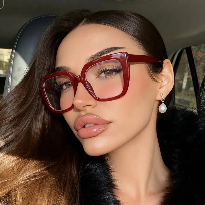 Oversized Vintage Cat-Eye Blue Light Glasses
