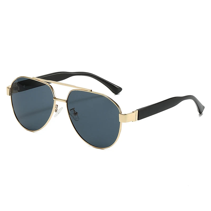 Retro Double-Bridge Pilot Sunglasses