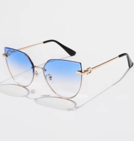 Rimless Gradient Cat-Eye Sunglasses