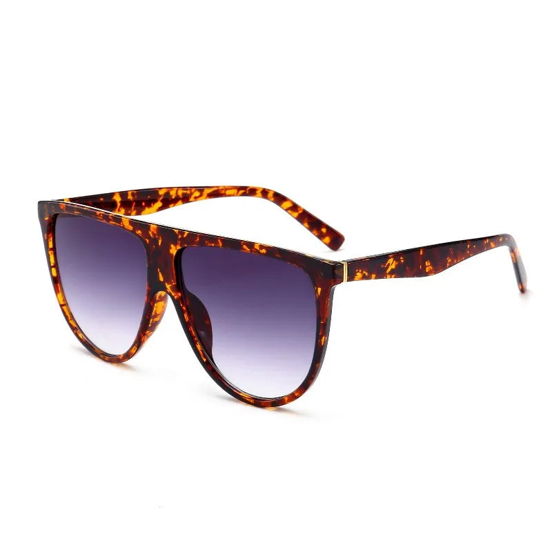 Oversized Flat-Top Shield Sunglasses