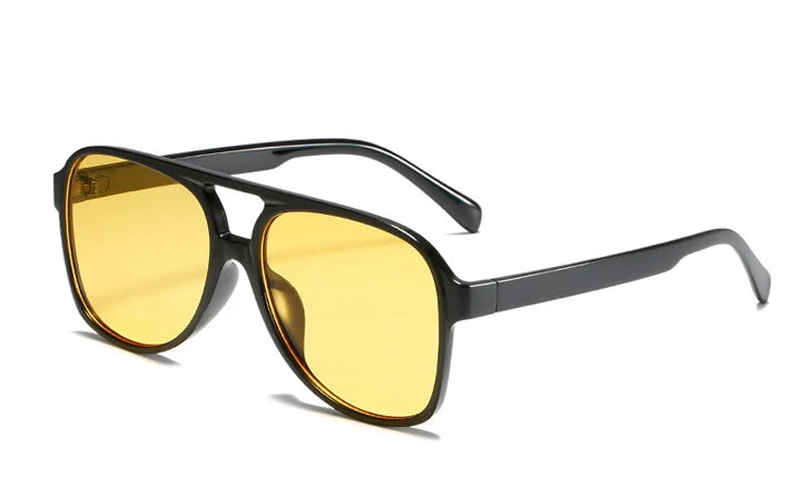 Double-Bridge Acetate Pilot Sunglasses