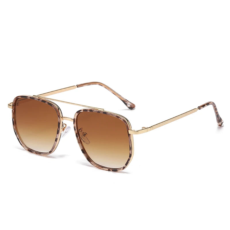 Retro Double-Bar Square Sunglasses
