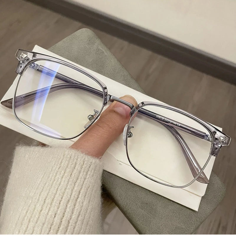 Retro Half-Frame Blue-Light Glasses