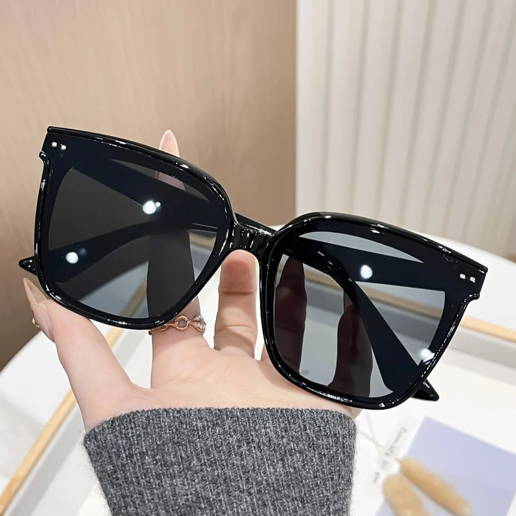 Retro Square Anti-Reflective UV400 Sunglasses-Black