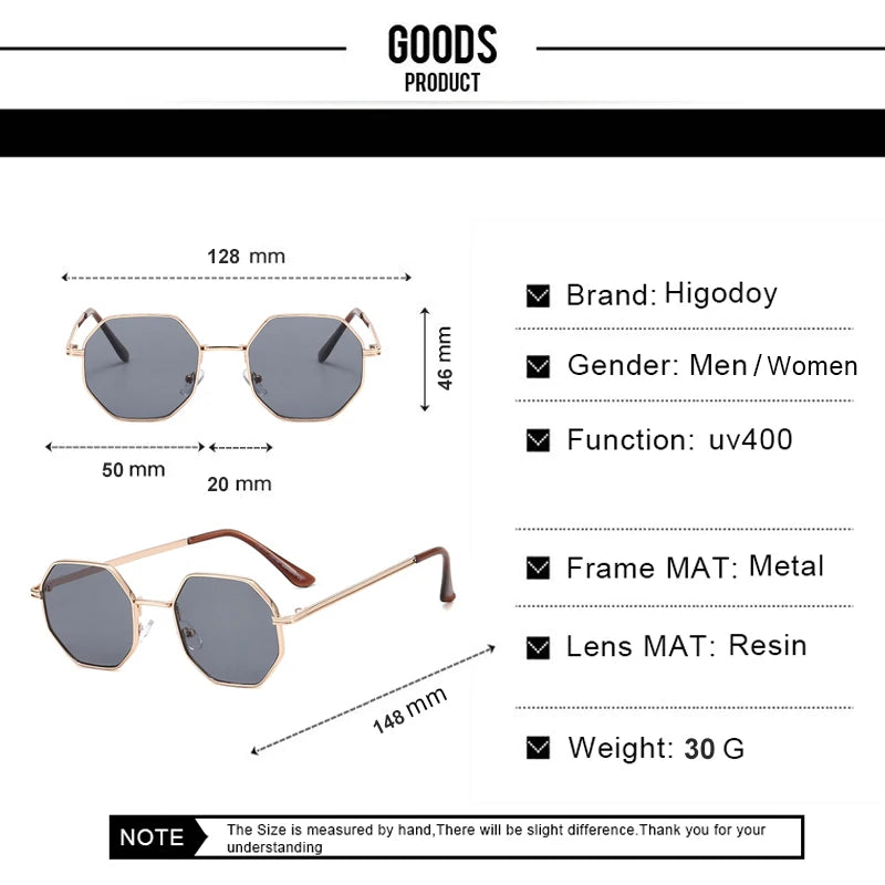 Vintage Octagonal Metal Sunglasses