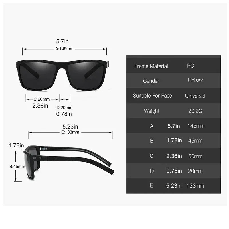 Lightweight Polarized Square Sunglasses