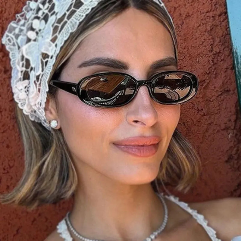 Vintage Slim Rectangle Sunglasses