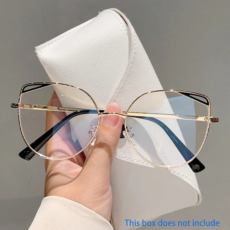 Oversized Metal-Rim Cat-Eye Glasses