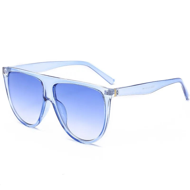 Oversized Flat-Top Shield Sunglasses