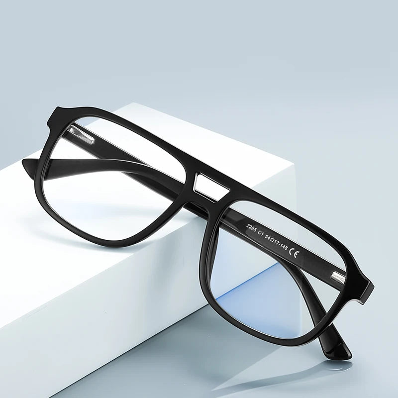 Men’s Classic Square Full-Rim Glasses-Clear