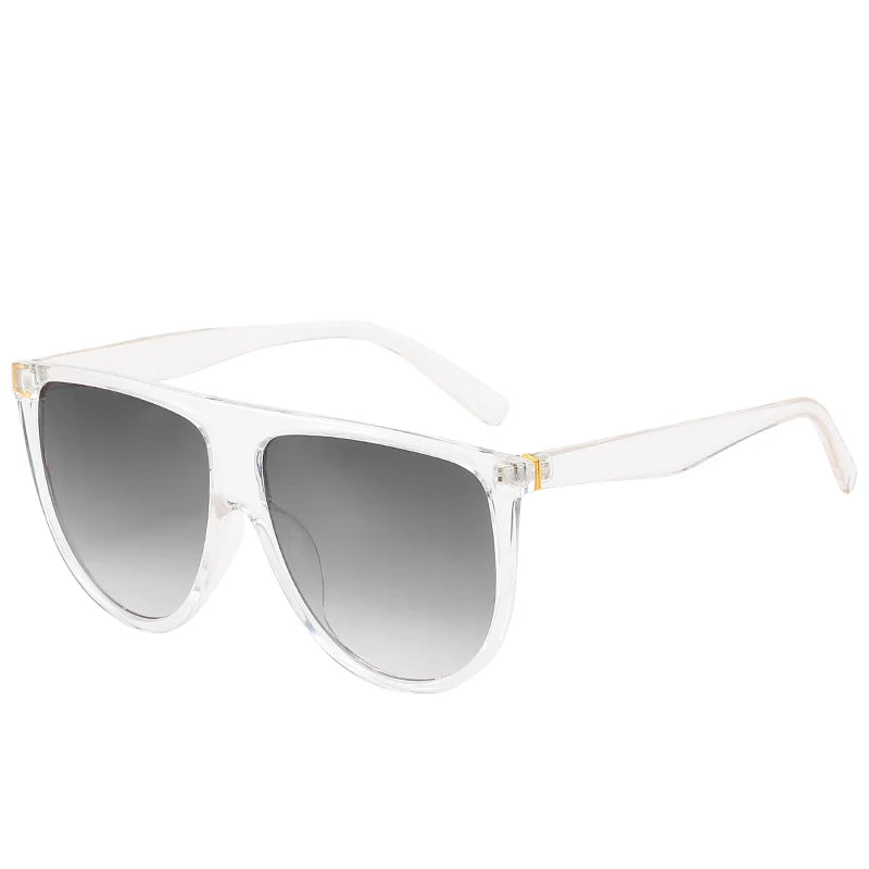 Oversized Flat-Top Shield Sunglasses