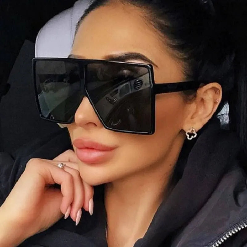 Oversized Vintage Rectangle Sunglasses
