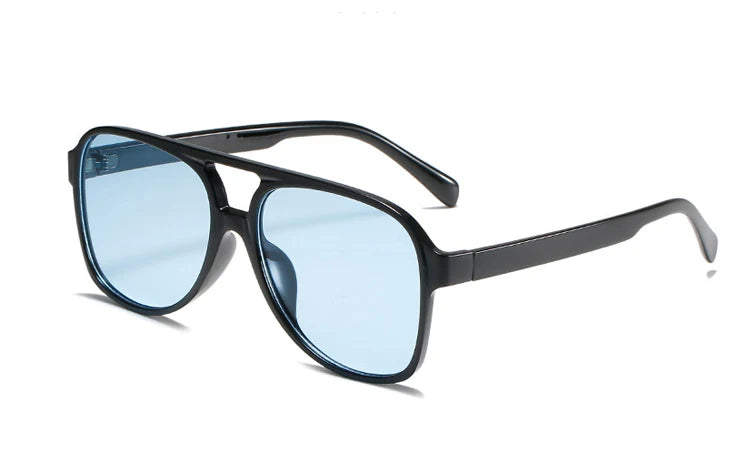 Double-Bridge Acetate Pilot Sunglasses