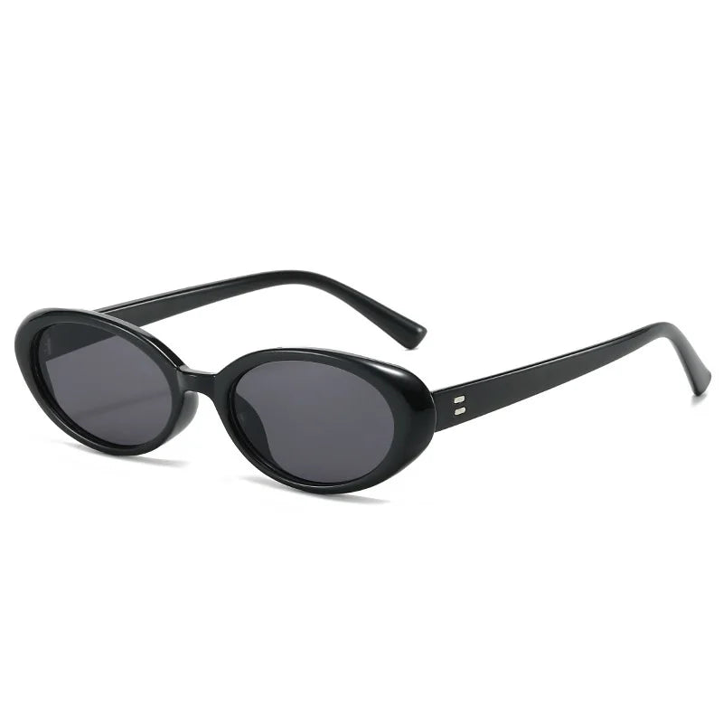 Small Retro Oval Cat-Eye Sunglasses
