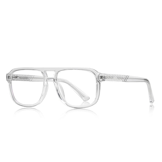 Men’s Classic Square Full-Rim Glasses-Clear