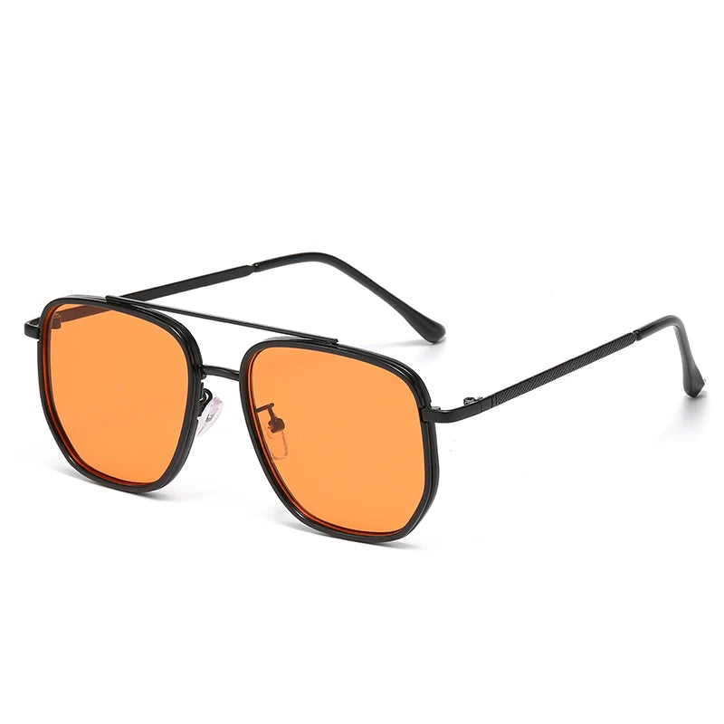 Retro Double-Bar Square Sunglasses