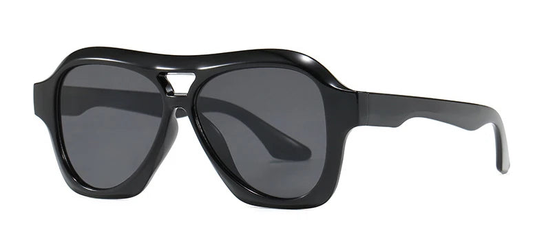 Oversized Double-Bridge Pilot Sunglasses