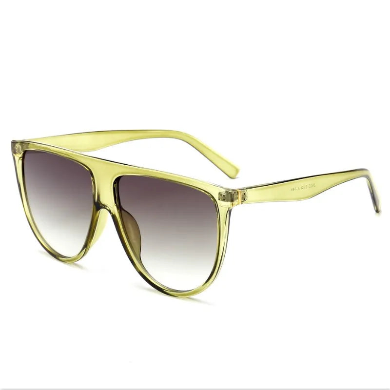 Oversized Flat-Top Shield Sunglasses