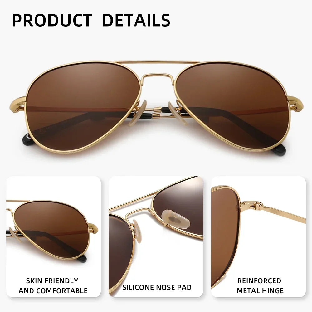 Retro Polarized Pilot Sunglasses
