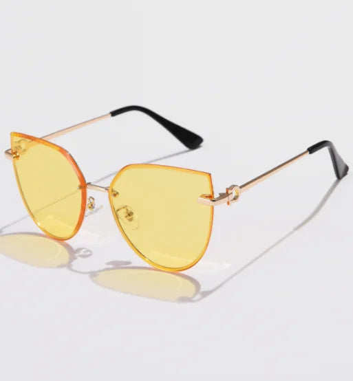 Rimless Gradient Cat-Eye Sunglasses
