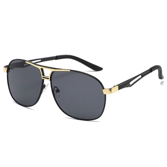 Polarized Double-Bridge Aviator Sunglasses