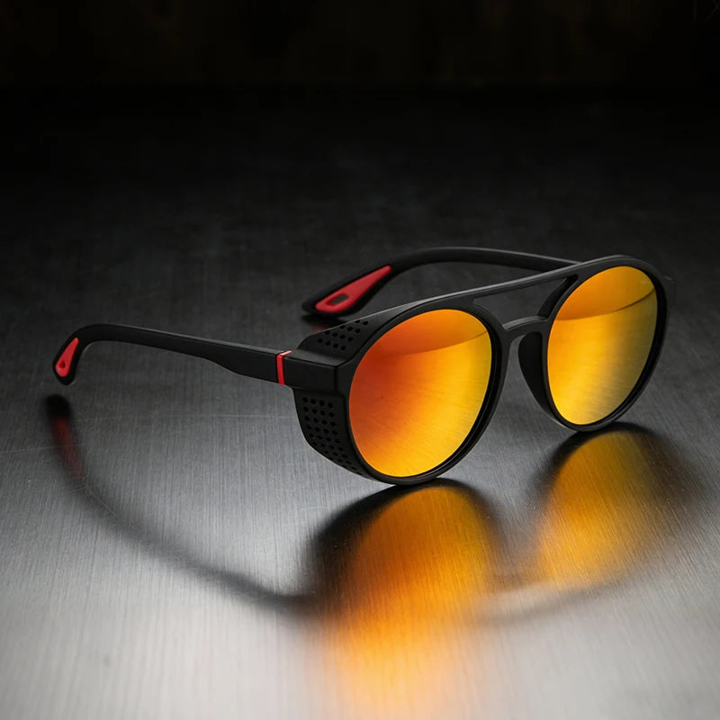 Polarized Steampunk Round Sunglasses