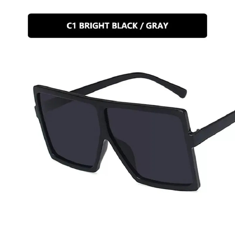 Oversized Vintage Rectangle Sunglasses