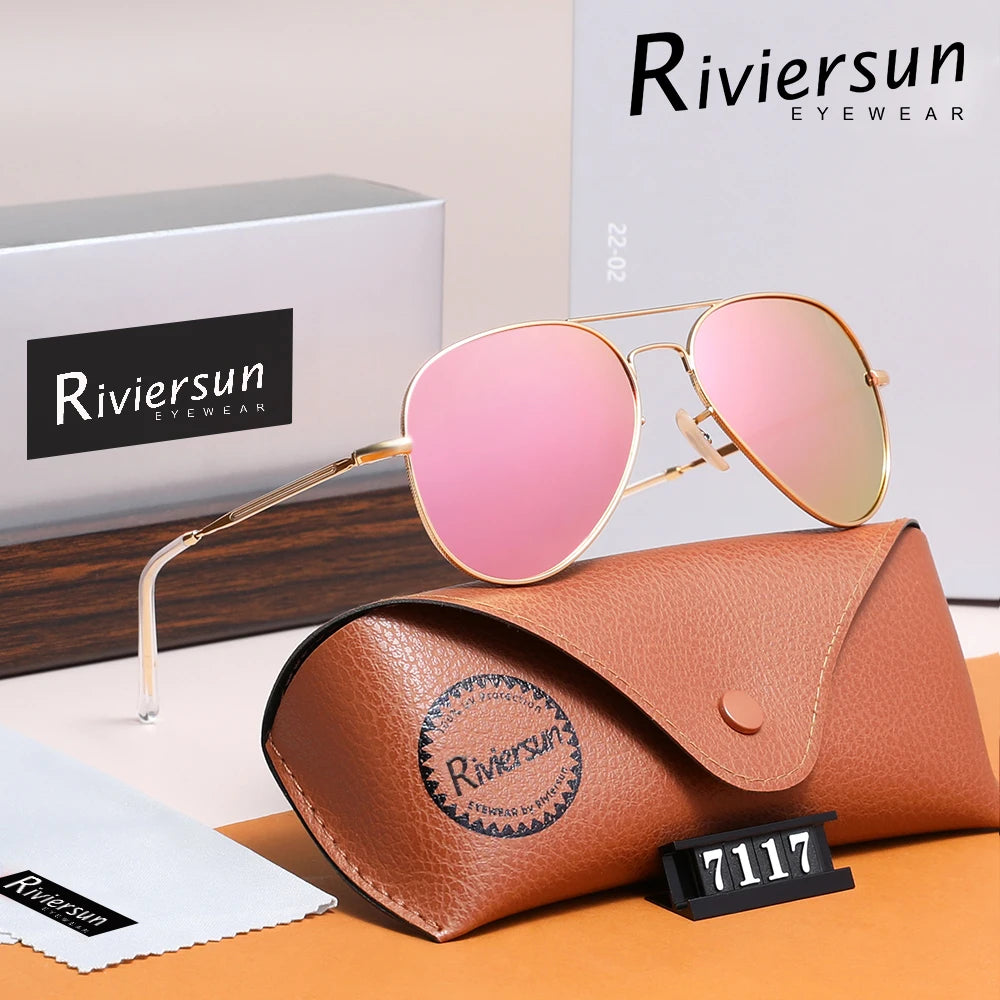 Retro Polarized Pilot Sunglasses