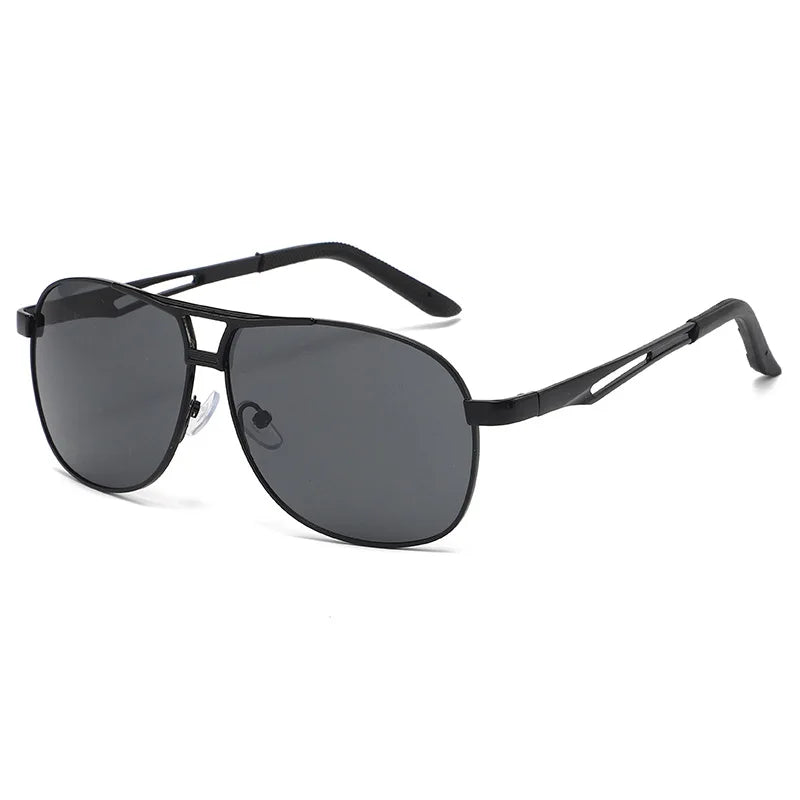 Polarized Double-Bridge Aviator Sunglasses