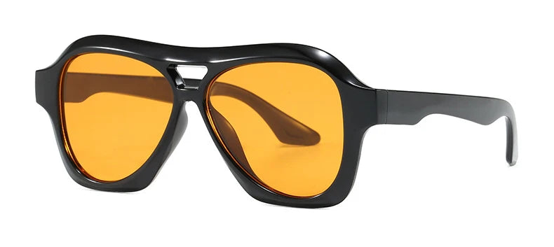 Oversized Double-Bridge Pilot Sunglasses