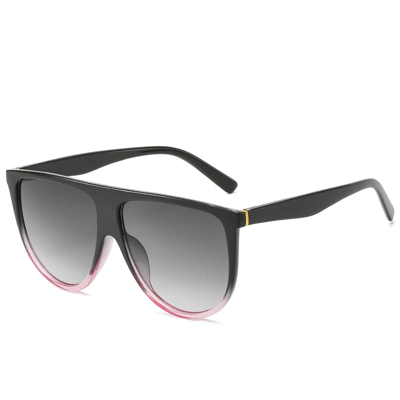 Oversized Flat-Top Shield Sunglasses
