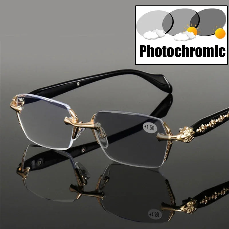 Rimless Photochromic Reading Glasses