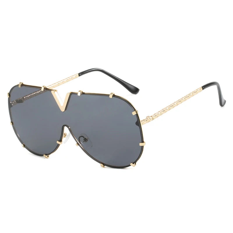 Oversized Metal Pilot Sunglasses