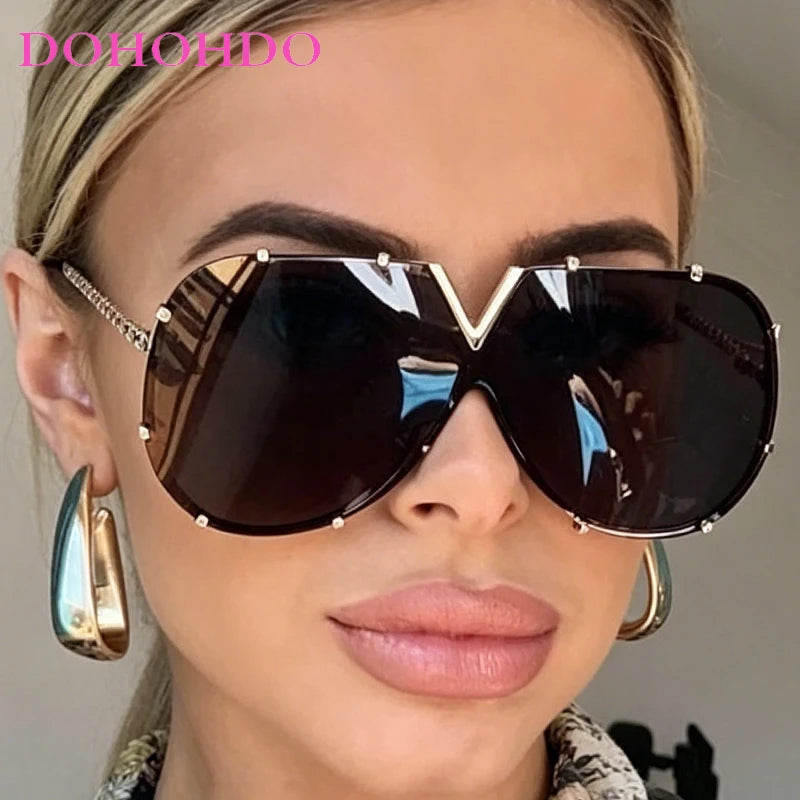 Oversized Metal Pilot Sunglasses