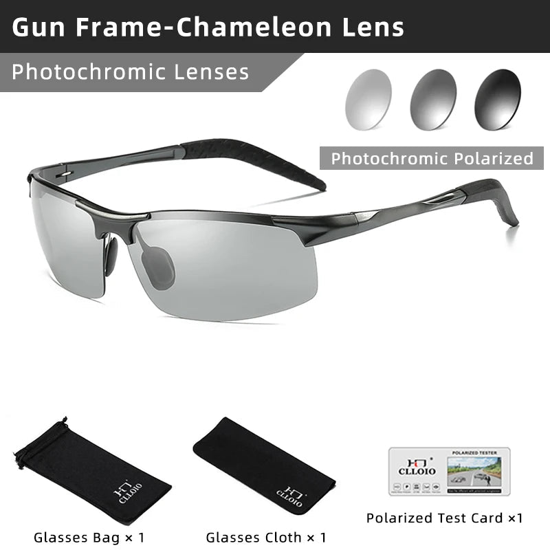 CLLOIO Aluminum-Magnesium Photochromic UV400 Driving Sunglasses