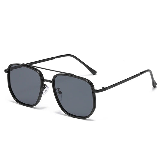 Retro Double-Bar Square Sunglasses