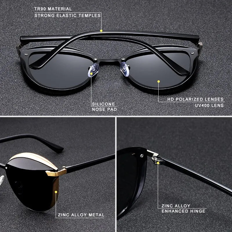 Elegant Polarized Cat-Eye Sunglasses
