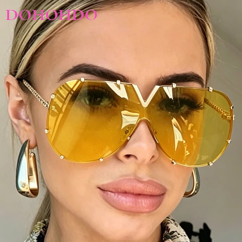 Oversized Metal Pilot Sunglasses