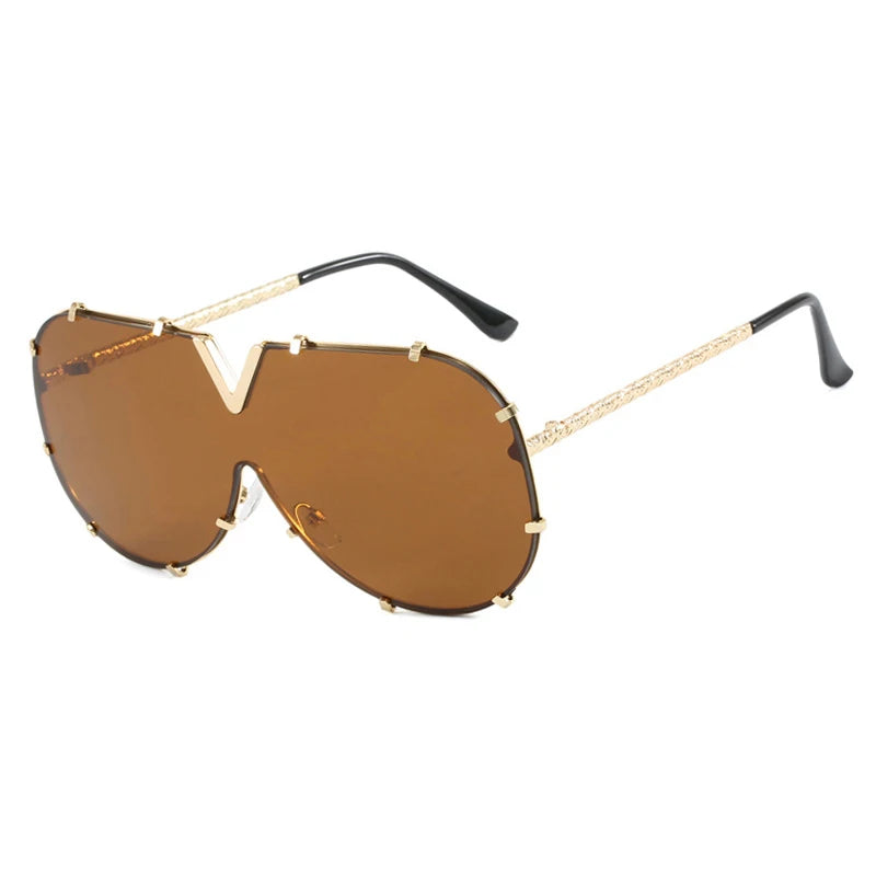 Oversized Metal Pilot Sunglasses