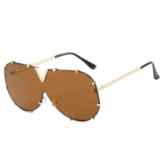 Oversized Metal Pilot Sunglasses