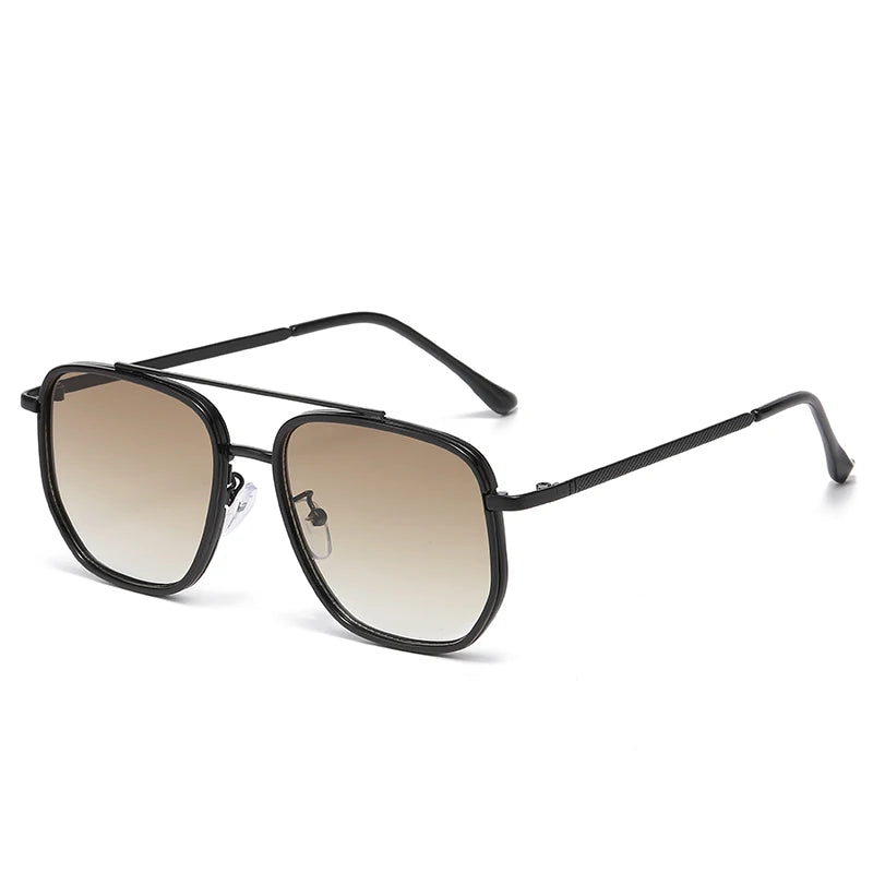 Retro Double-Bar Square Sunglasses