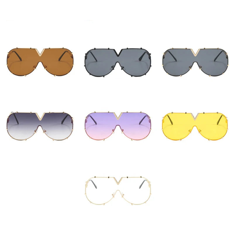 Oversized Metal Pilot Sunglasses