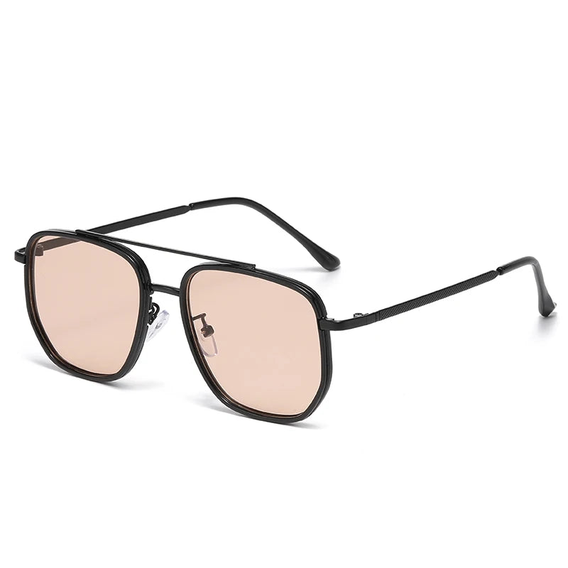 Retro Double-Bar Square Sunglasses