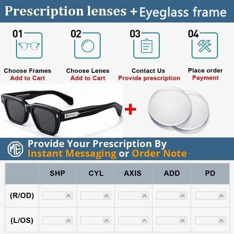 Handmade Acetate Square UV400 Sunglasses
