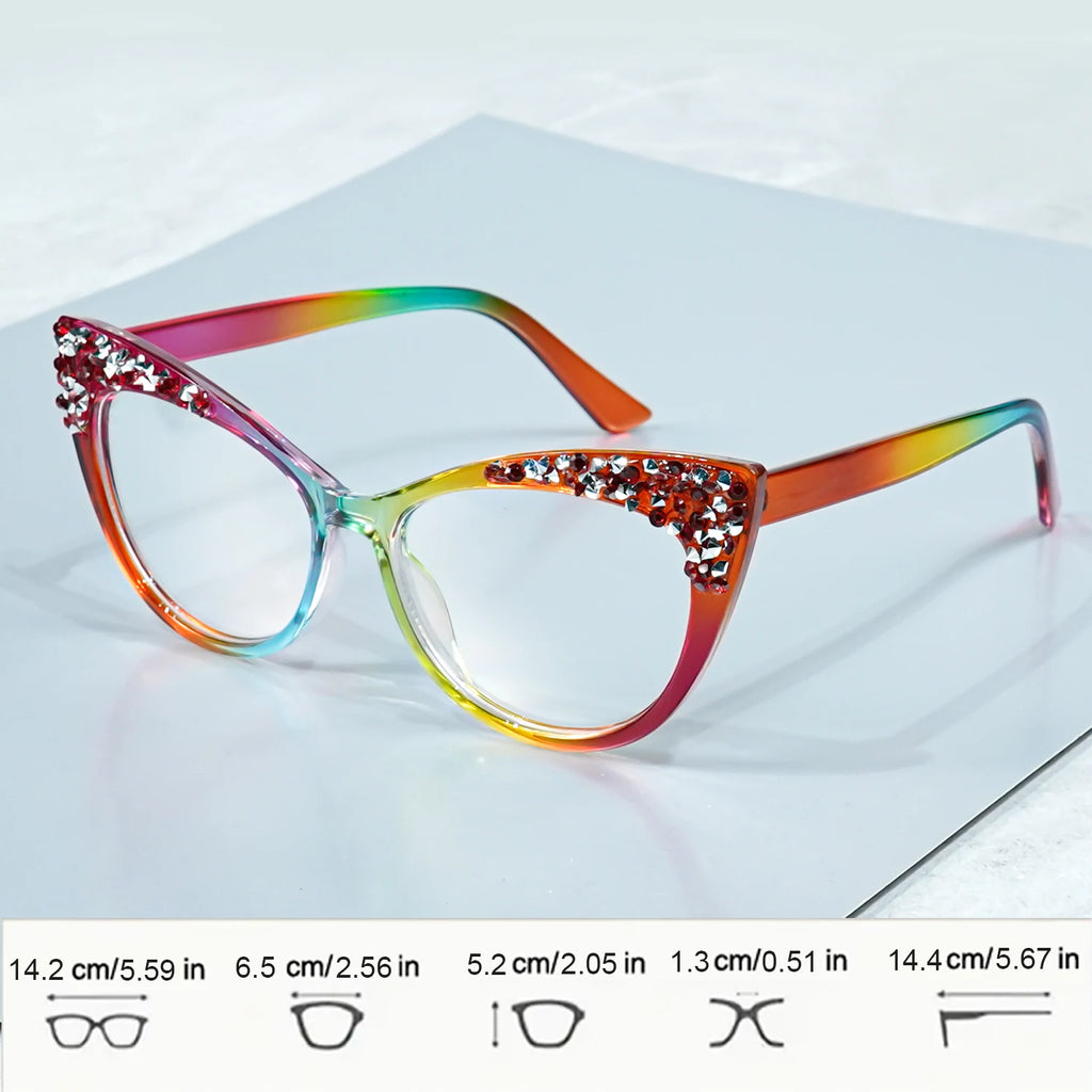 Retro Cat-Eye Clear Lens Glasses